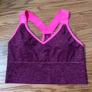 PINK SEAMLESS SPORTS BRA L